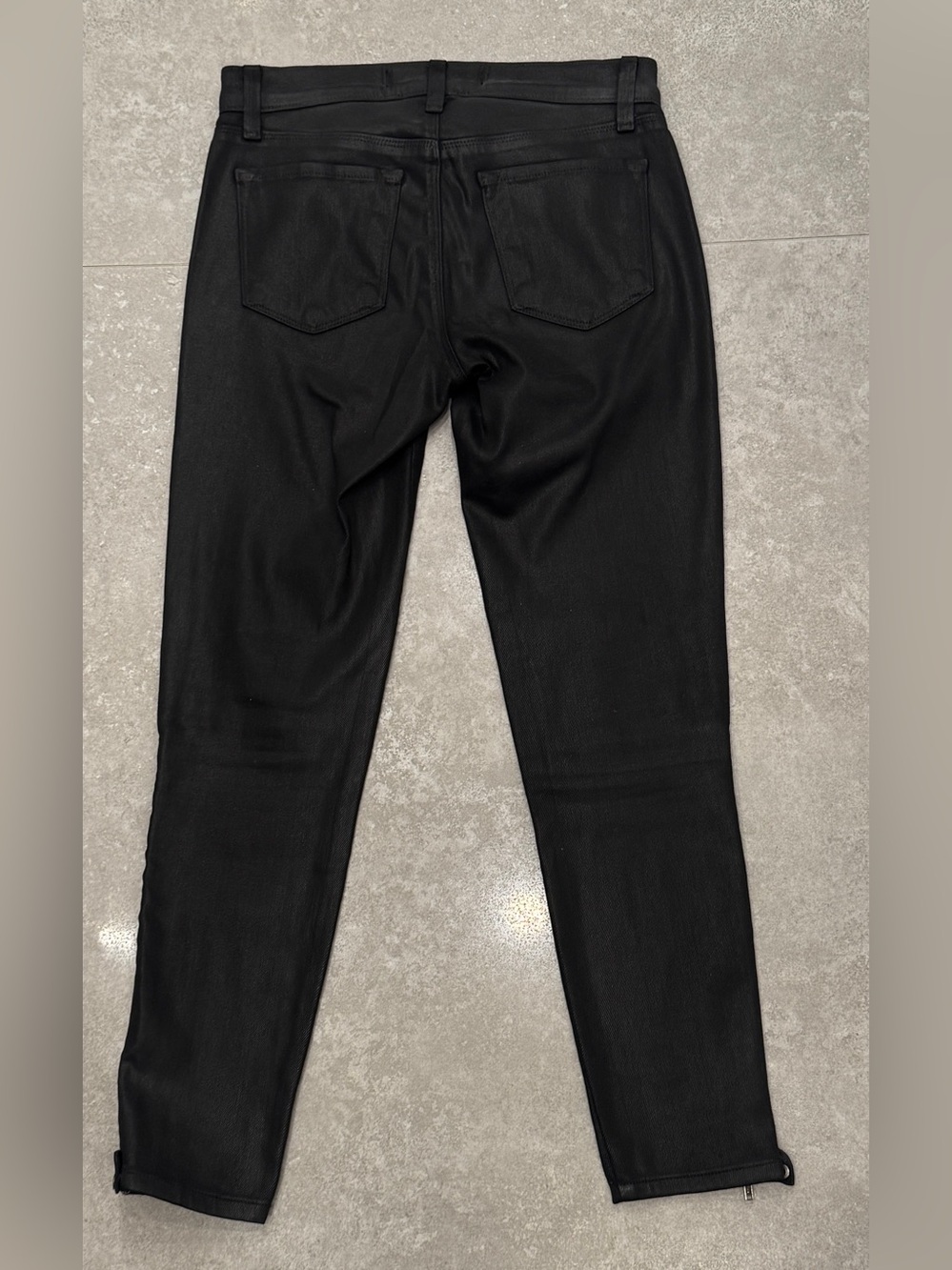 J Brand Black Skinny Coated Jeans with Zip Accents - Picture 7 of 8
